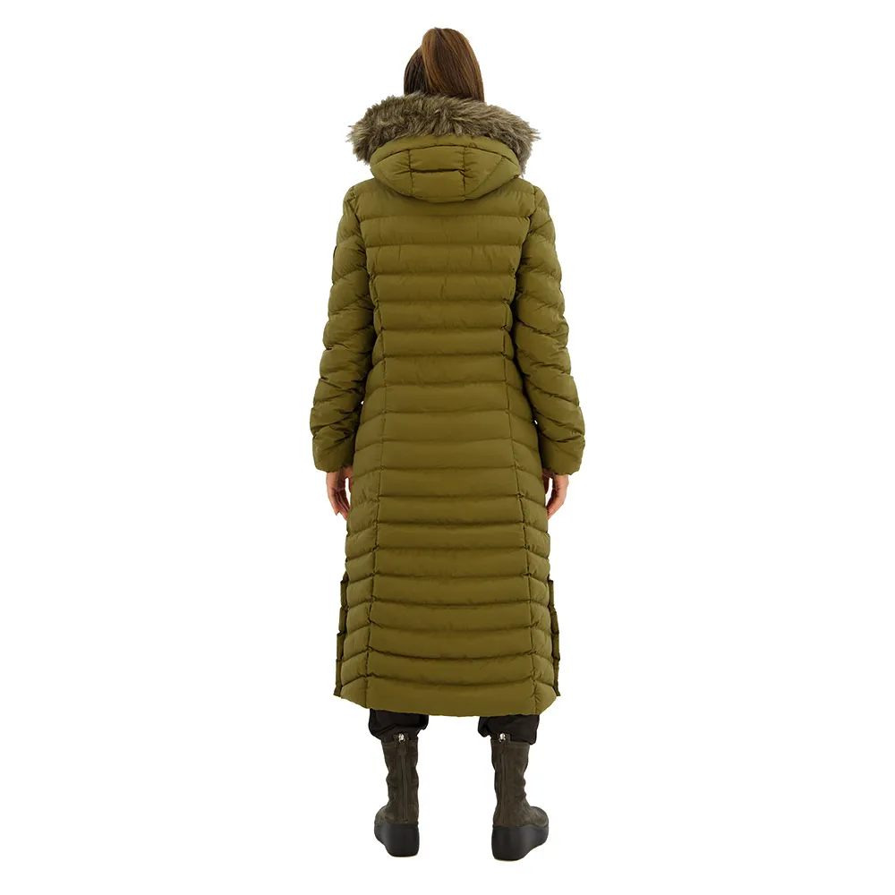 Куртка Superdry Fuji Faux Fur Longline, коричневый — фото 2