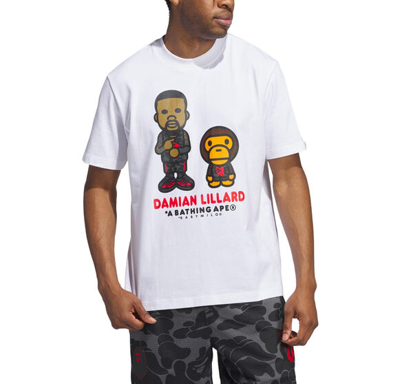 Футболка x bape dame 9 графическая футболка Adidas, белый — фото 2