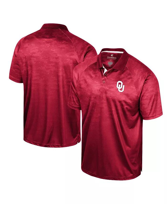 

Мужская темно-красная рубашка-поло Oklahoma Sooners Honeycomb Raglan Colosseum