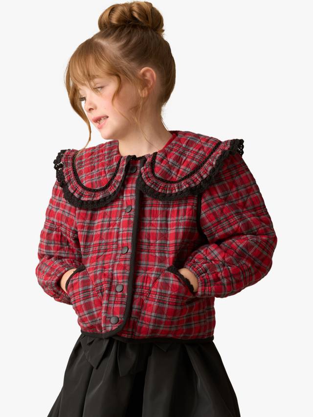 

Детская куртка с воротником в клетку Angel & Rocket, Red/Multi