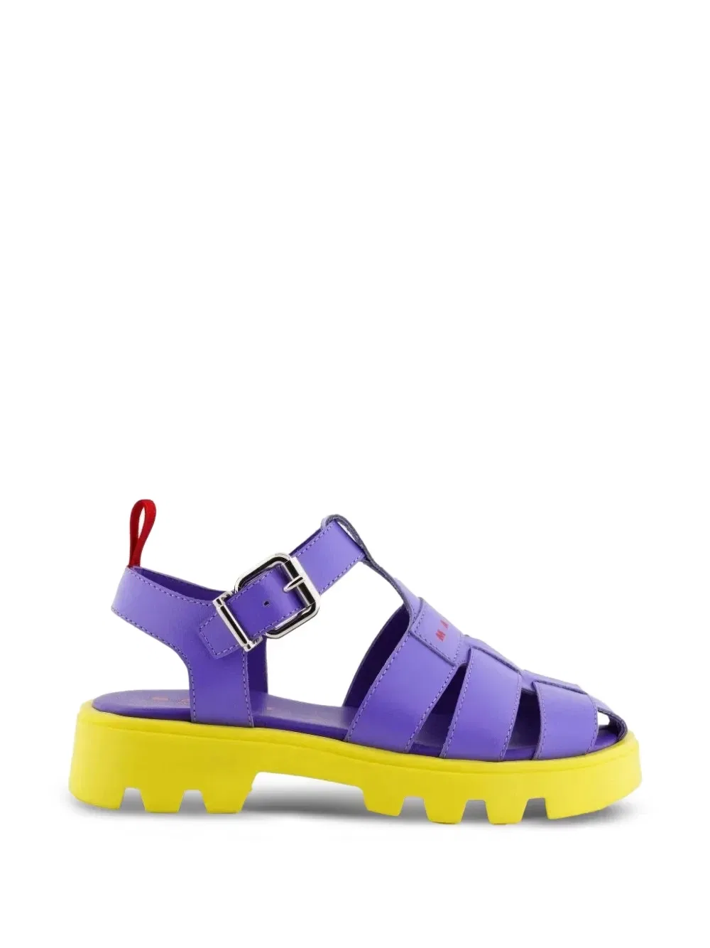Сандалии на платформе с пряжками Marni Kids, фиолетовый