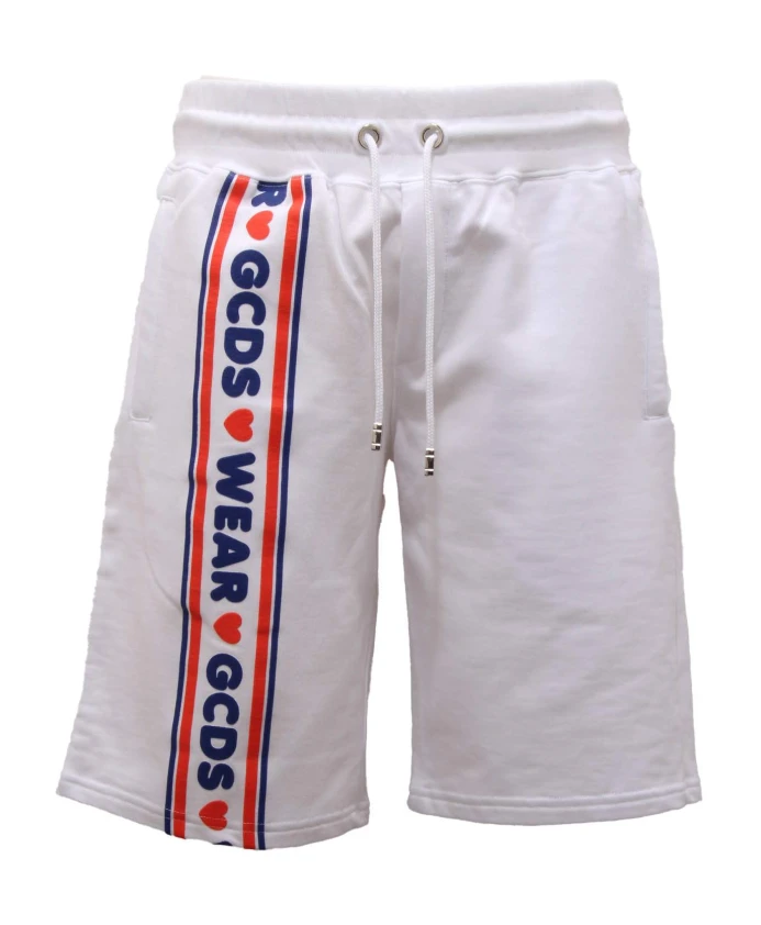 

Белые спортивные шорты-бермуды на шнуровке Gcds, белый