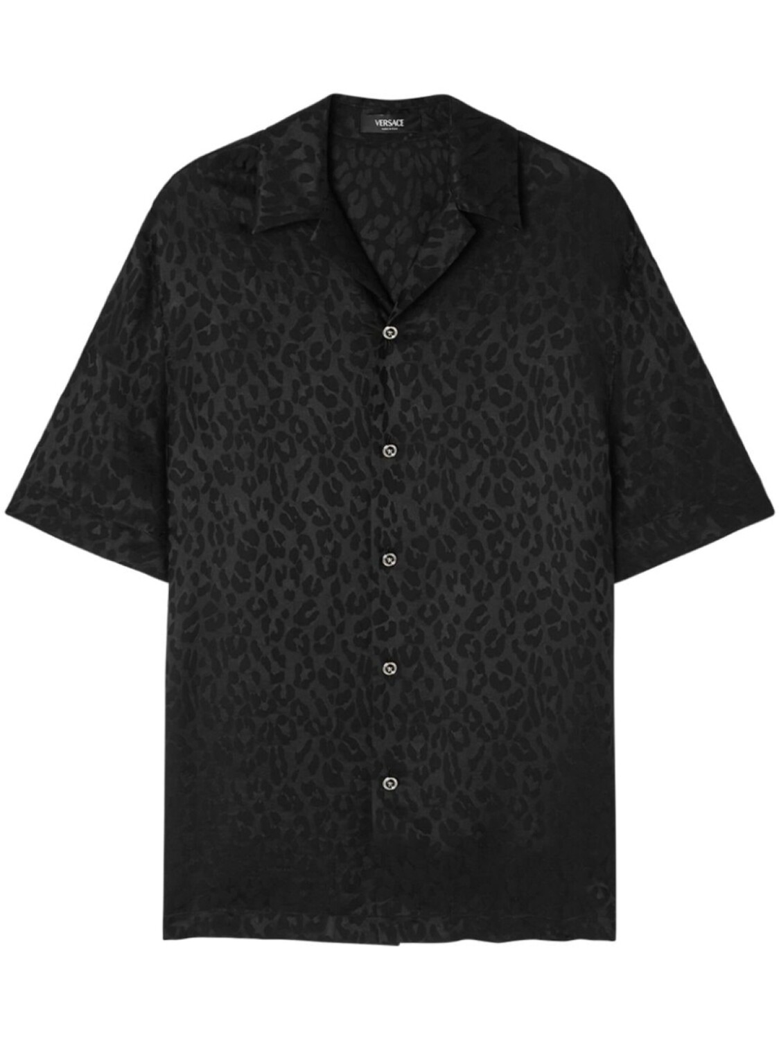 

Versace рубашка с леопардовым жаккардом, черный