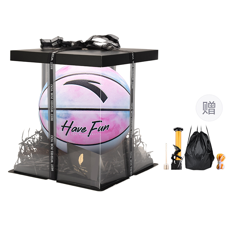 

ANTA Баскетбольный мяч PU Cuba с тай-даем в сине-розовых тонах, размер 7, для уличных тренировок и соревнований, унисекс