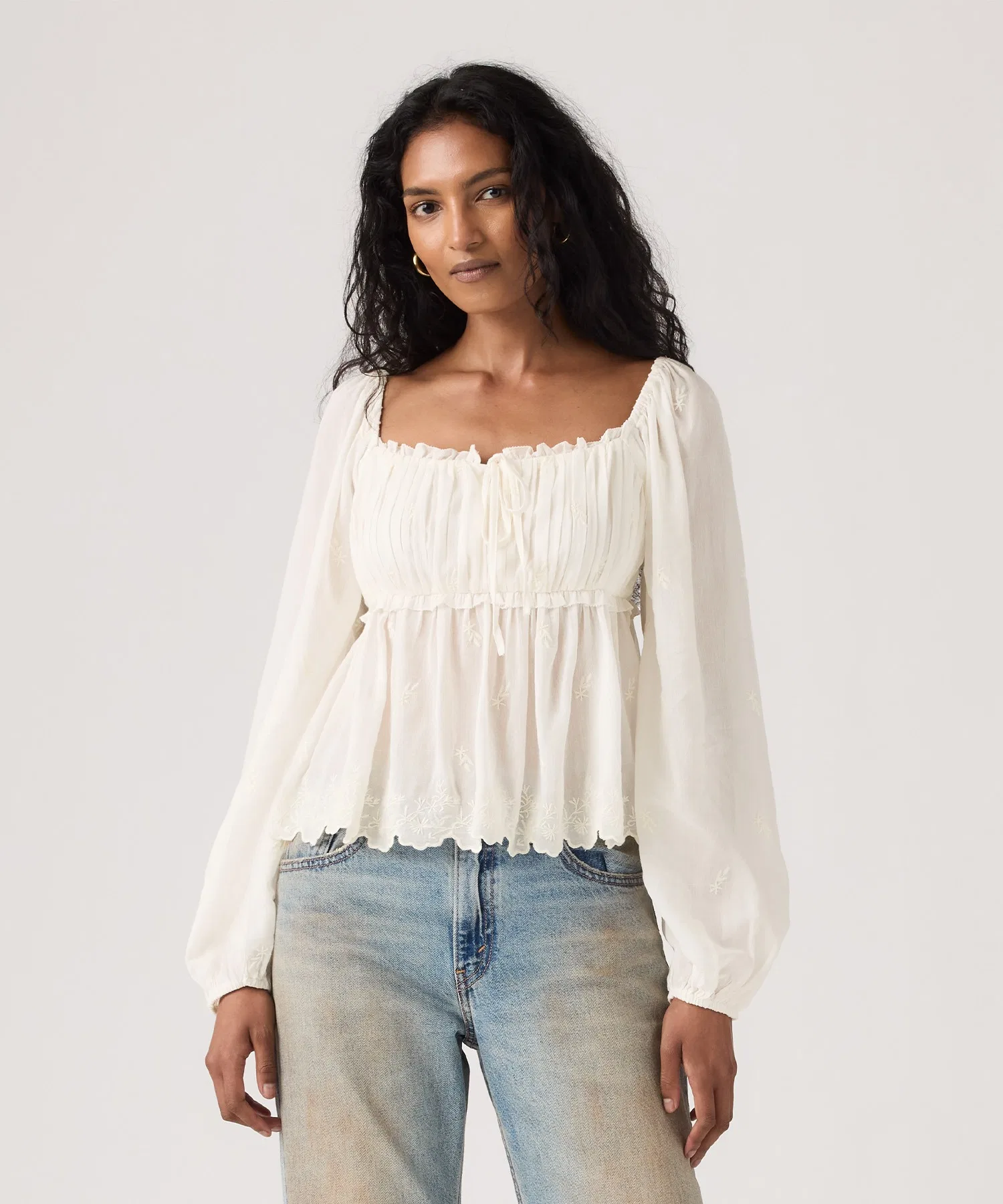 Женская блузка Levi's BOHO с длинным рукавом, белая