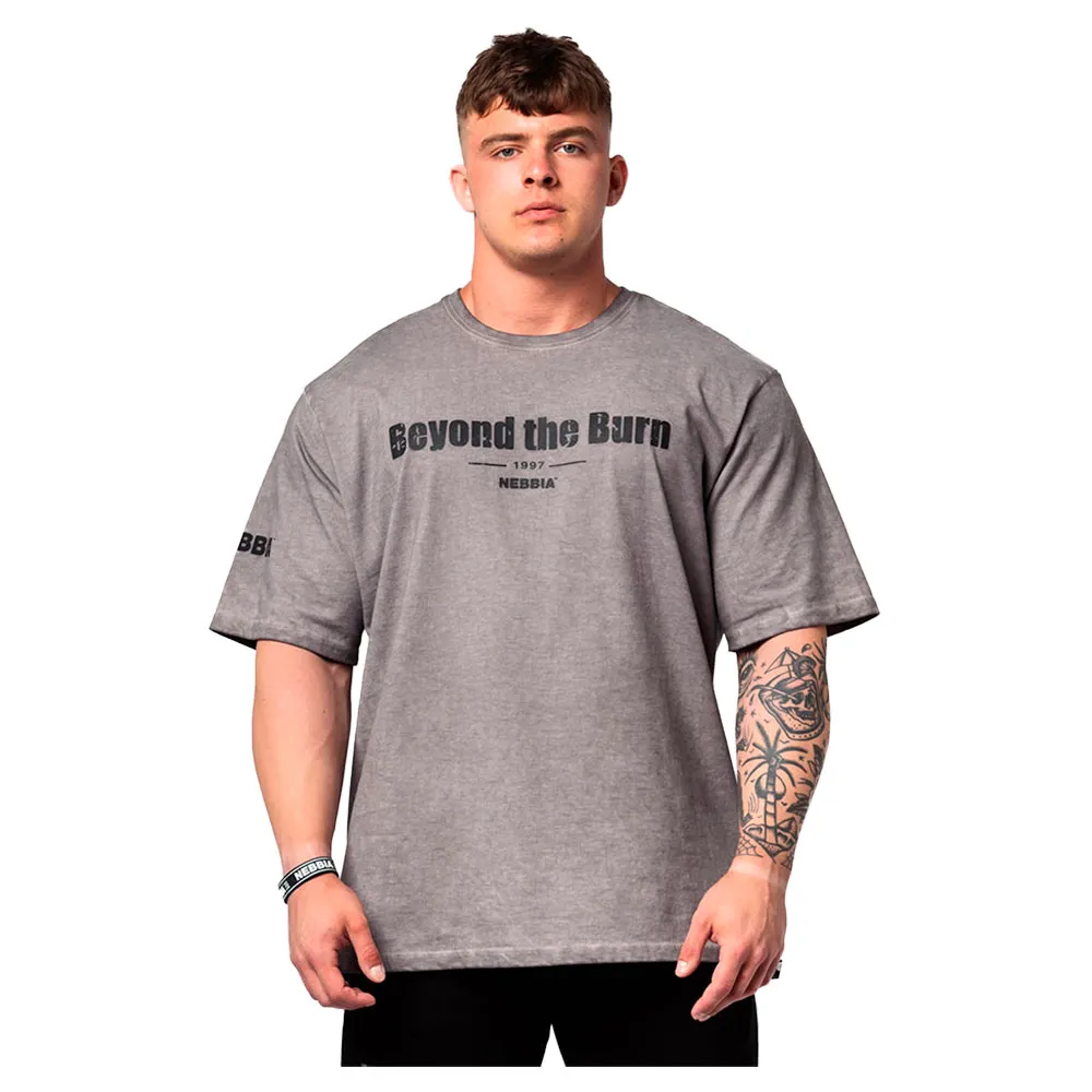 

Футболка Nebbia Washed-off heavyweight cotton oversized grind, серый