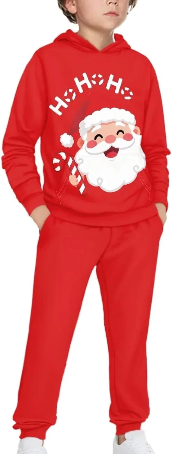 Детский спортивный костюм YECARYPOD, куртка и штаны, цвет Christmas Santa Claus — фото 3