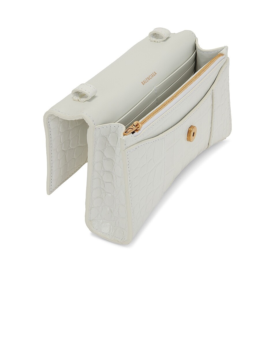 Кошелек «Песочные часы» на цепочке Balenciaga, цвет Optic White — фото 2