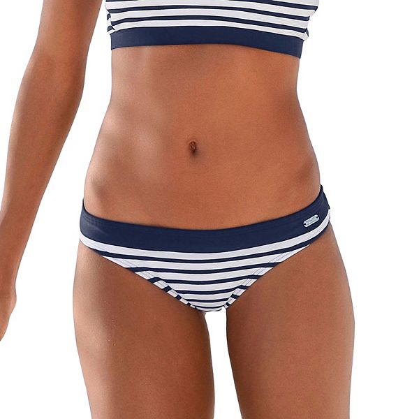 

Женские классические бикини с контрастной отделкой Lascana, Navy Striped, Синий, Женские классические бикини с контрастной отделкой Lascana, Navy Striped