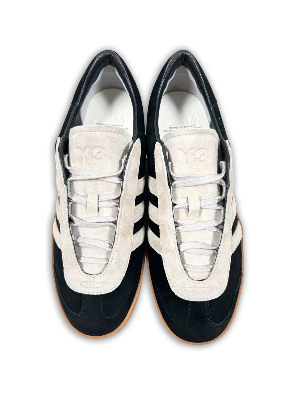 Кожаные кроссовки Gazelle с тремя полосками Y-3, черный — фото 2