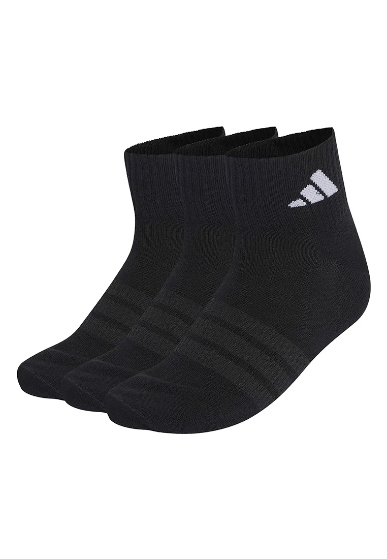 Носки спортивные женские, тонкие и легкие, 3 пары Adidas, белый/черный