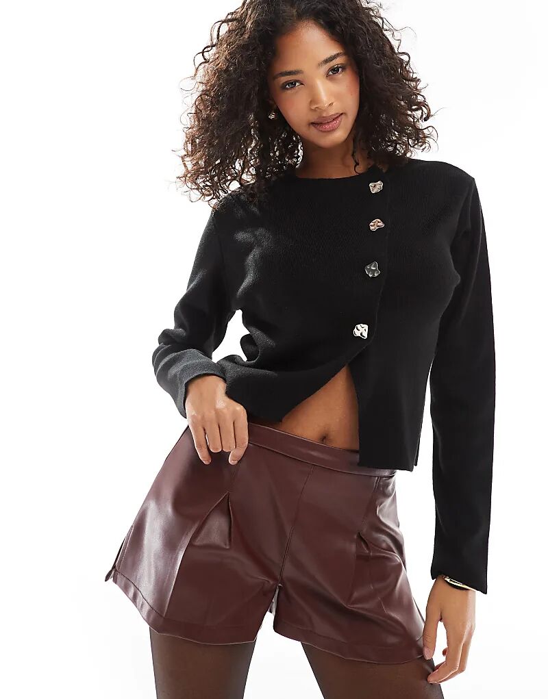 

Кардиган с плотным стежком черного цвета ASOS DESIGN