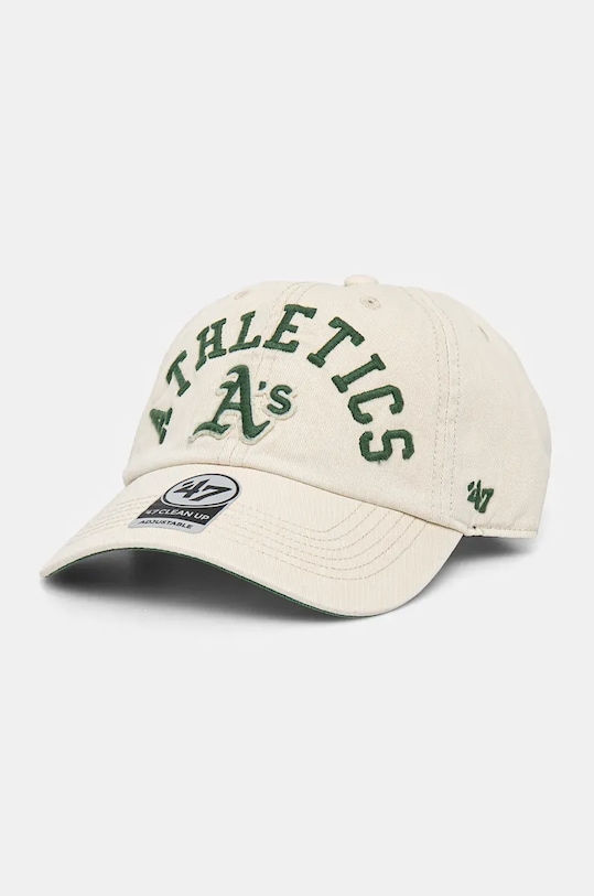 

Бейсболка с козырьком хлопковая MLB Oakland Athletics 47 Brand, бежевый