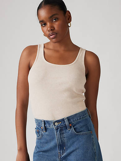

Топ Essential Rib Levi's, цвет Oatmeal Heather - White