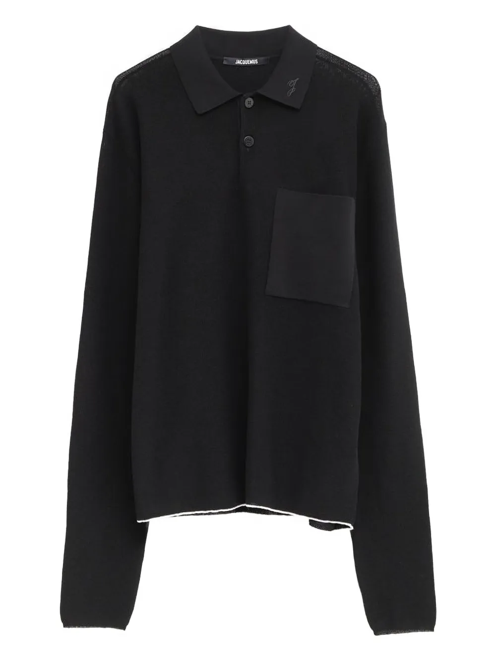 

Вязаный свитер с нашивкой и вышитым логотипом JACQUEMUS, черный