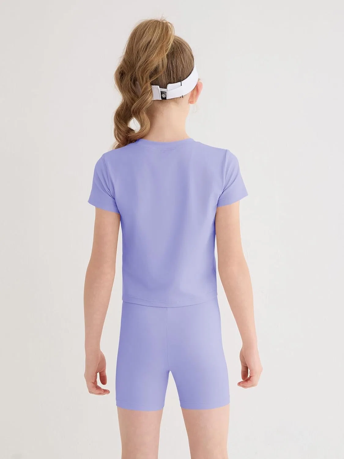Детский спортивный комплект Haloumoning, футболка и шорты, Light Purple, 5-14 лет — фото 4