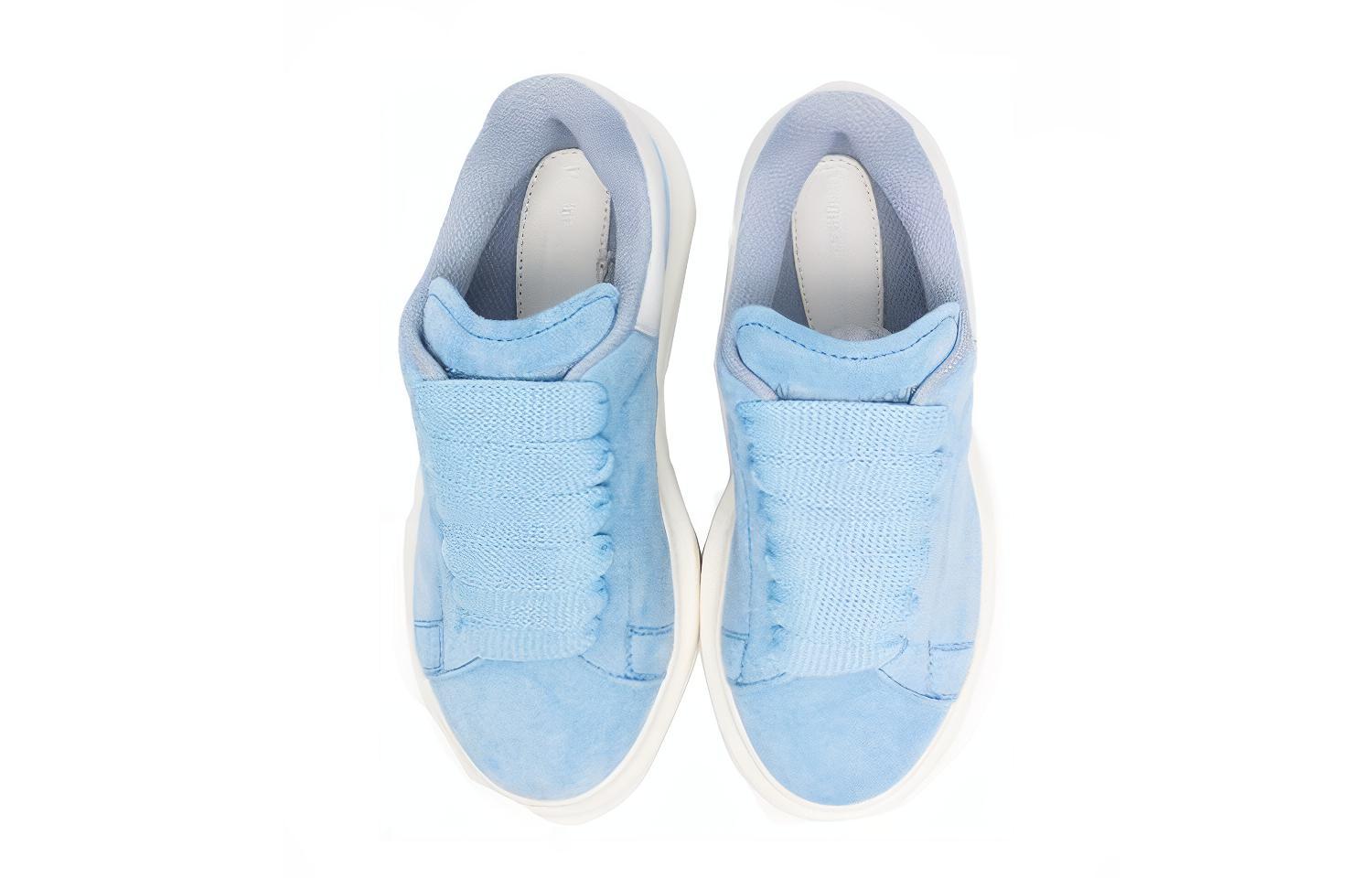 Alexander McQueen Низкие стильные скейтбординг кроссовки blue для детей 3-7 лет — фото 4