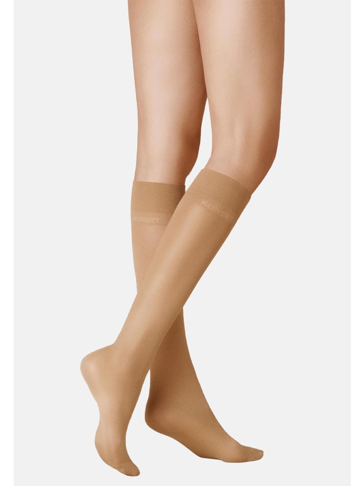 

Kunert Изящные чулки до колена, атласные, размер 40, мягкий пояс нежно-розового цвета