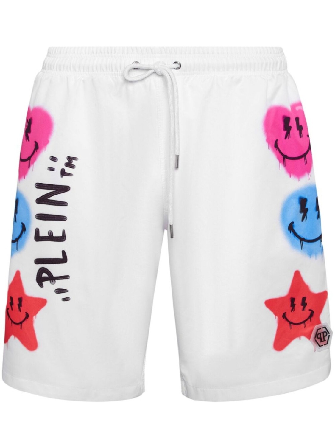 

Philipp Plein плавки-шорты с графичным принтом, белый