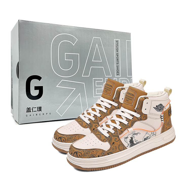 

Нескользящие, водостойкие, амортизирующие, износостойкие, увеличивающие рост, мужские кроссовки среднего размера Gai Renpu, White Blue[Box]