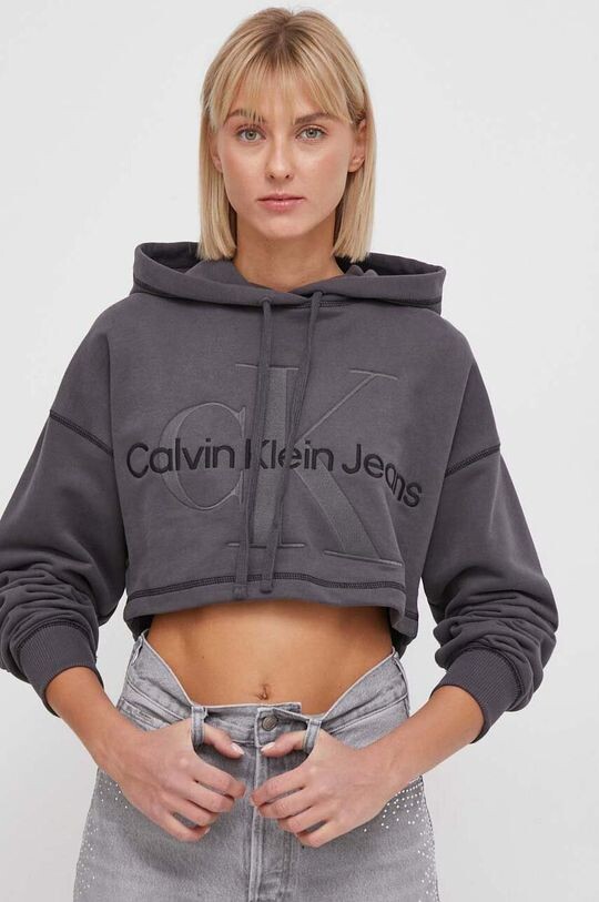 

Хлопковая толстовка Calvin Klein Jeans, серый