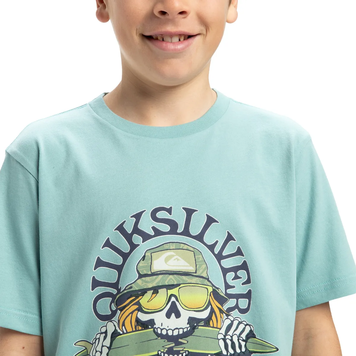 Детская футболка Ev Skull Feast Quiksilver, светло-голубой — фото 4