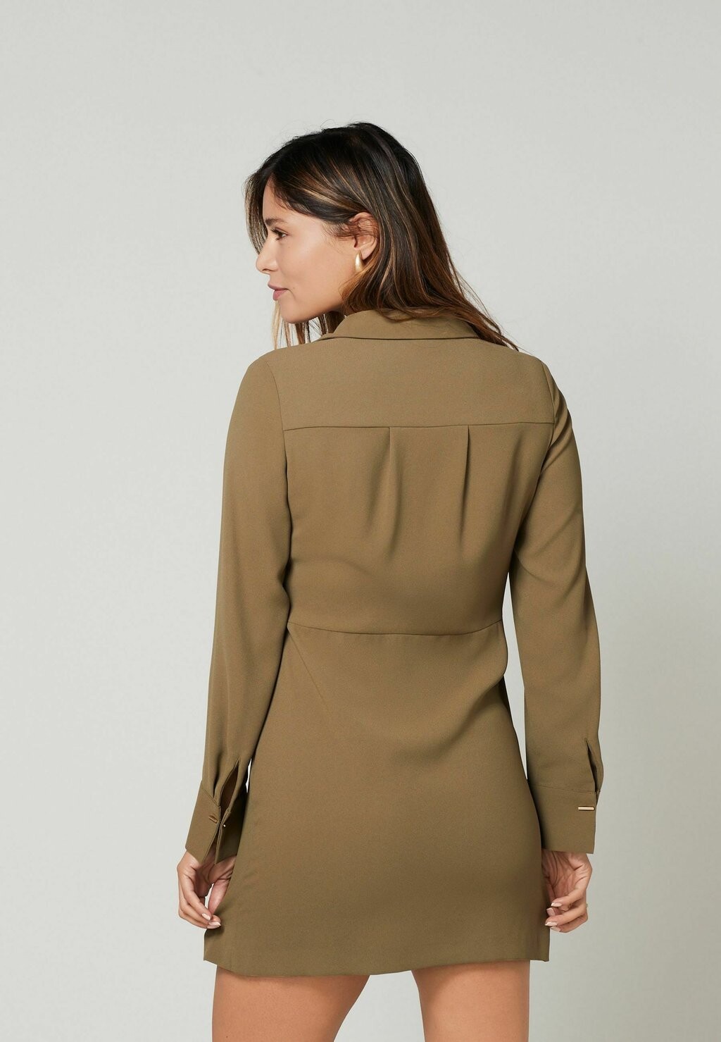 

Платье-рубашка на талии ASYMMETRIC CREPE Next, зеленый