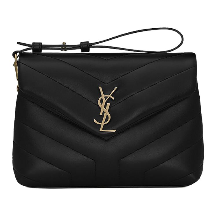 

SAINT LAURENT Сумка через плечо LOULOU из телячьей кожи, женская, черная