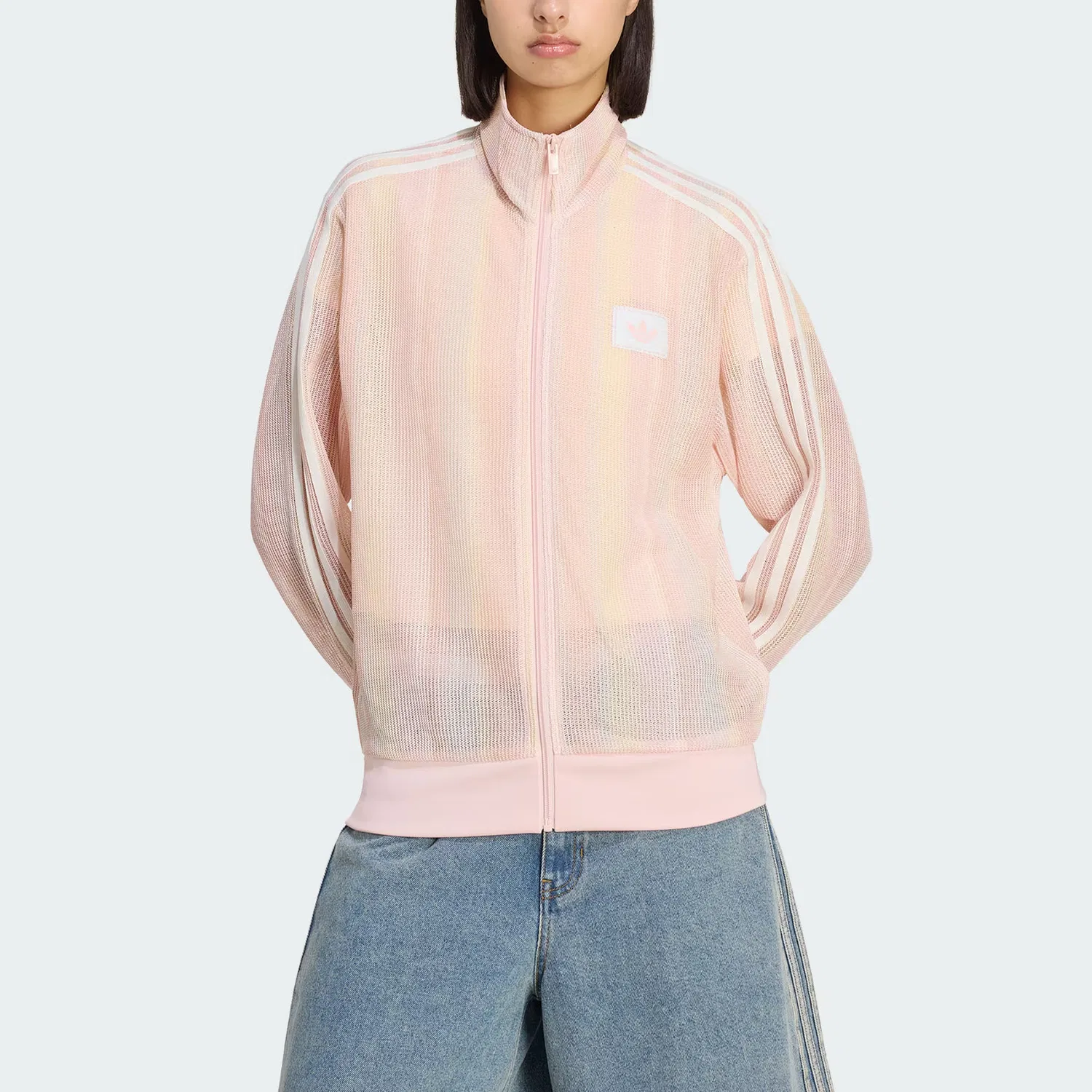Куртка Firebird женская Adidas Originals, Light Pink/Light Yellow/Ivory — фото 4