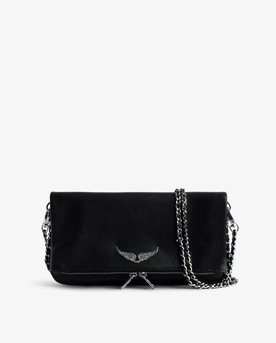 

Многопозиционная сумка Rock среднего размера из черной кожи Zadig & Voltaire, черный
