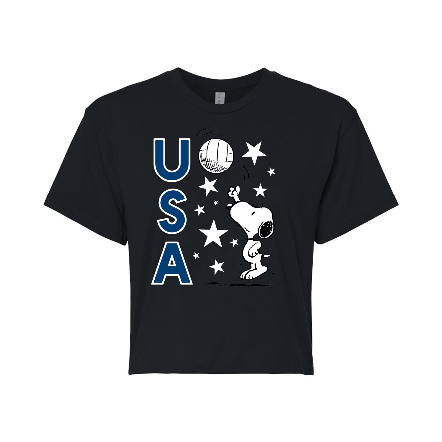 

Укороченная волейбольная футболка для юниоров Peanuts Snoopy USA Licensed Character, черный
