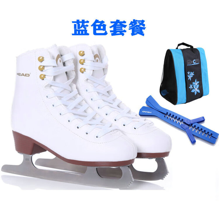 

HEAD Детские коньки Abay для начинающих, белые, с синей сумкой и чехлом, размер 41