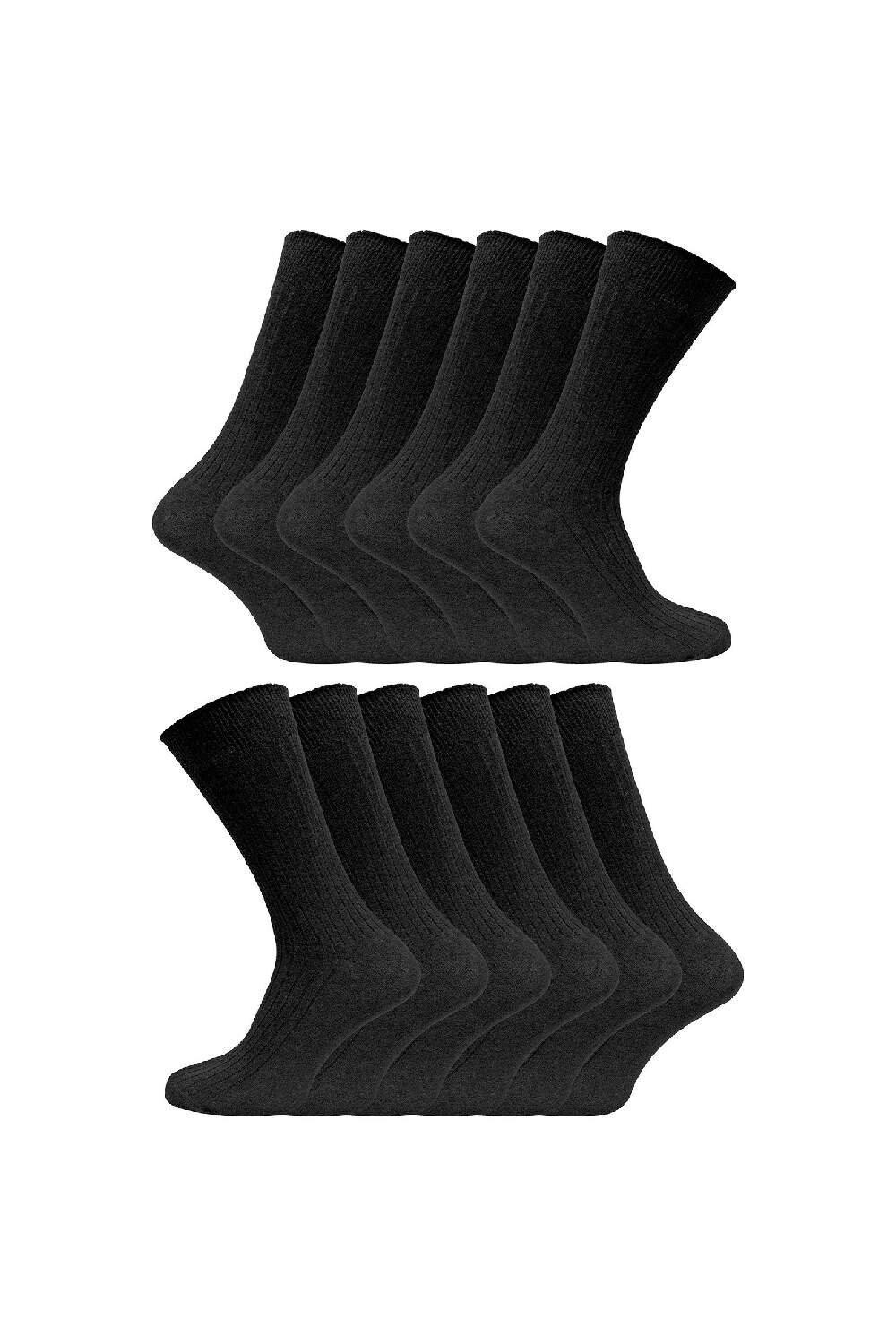 

12 пар мягких дышащих носков в рубчик из 100% хлопка Sock Snob, черный