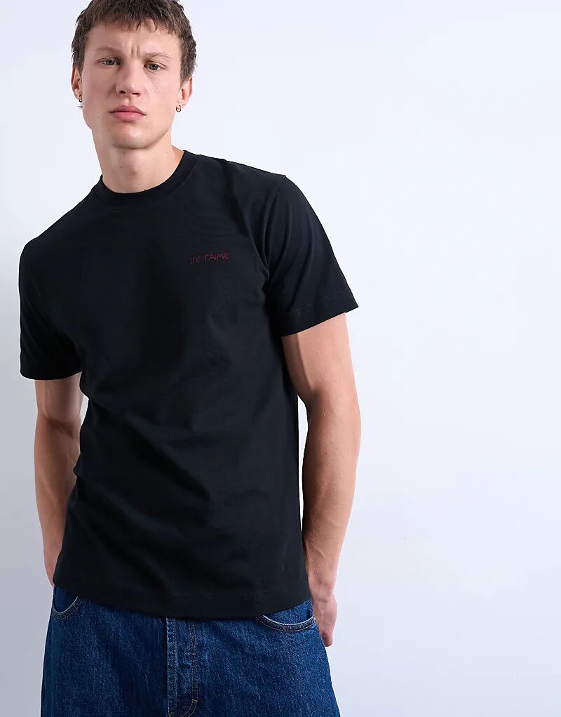 

Футболка Topman с вышивкой Je T'aime черного цвета