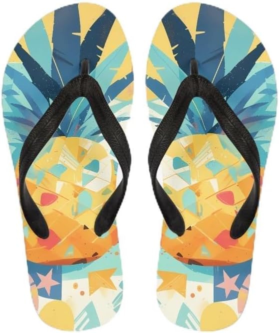 

Сандалии-вьетнамки Semiouray с черепом для женщин, готические с бабочкой, классические шлепанцы для пляжа, удобные мужские сандалии-вьетнамки, Cartoon Pineapple