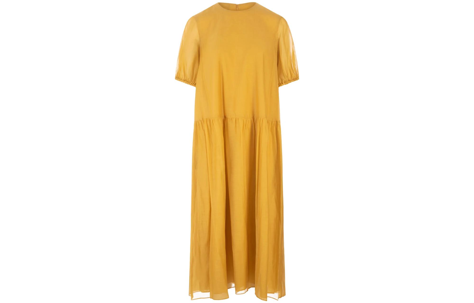 

Платье с круглым вырезом и короткими рукавами 'S MAX MARA, желтый