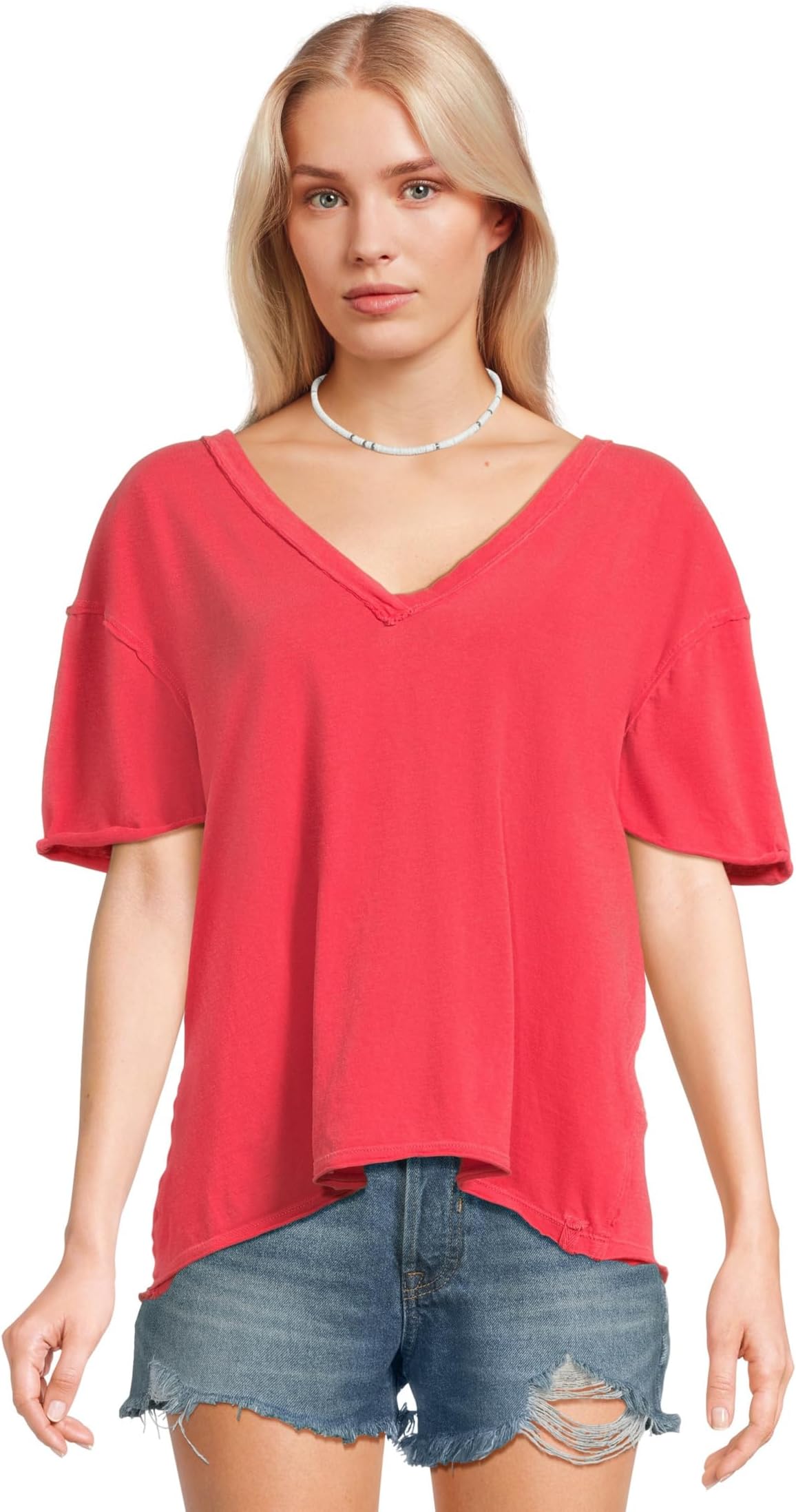 

Футболка Free People Nina Tee V, цвет Atlas Red