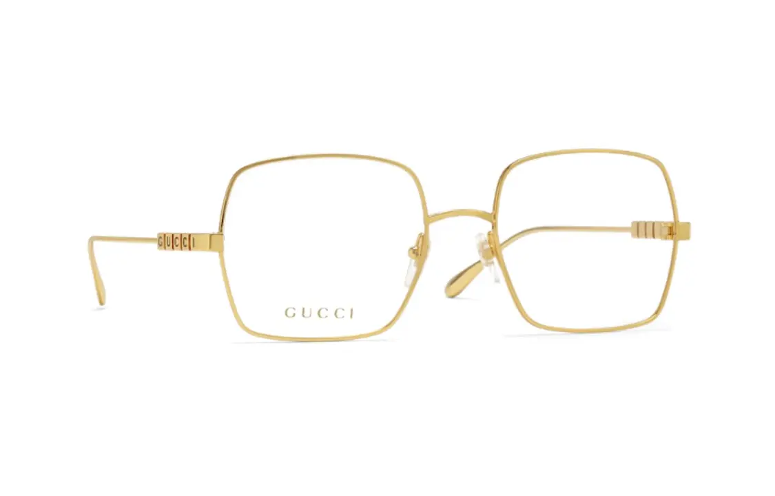 

Металлические очки нестандартной формы женские золотые GUCCI