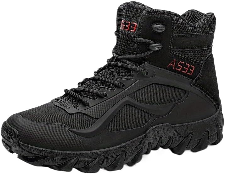 

Мужские походные ботинки Hhhchpm, износостойкие, с нескользящей подошвой, удобные ботинки для активного отдыха, походов, скалолазания, охоты и трекинга, черный/красный