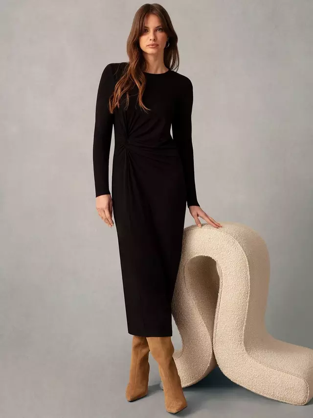 

Платье Ro&Zo Twist Detail Midi, черный