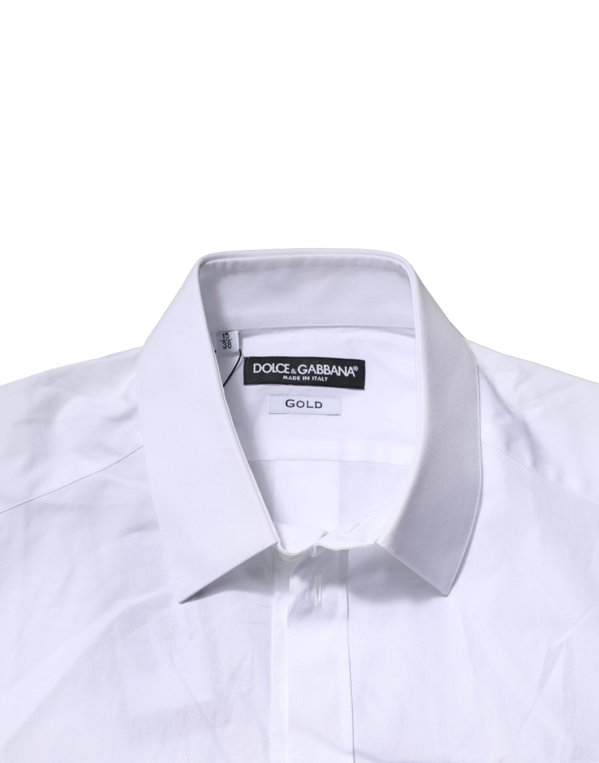 Белая хлопковая рубашка с короткими рукавами GOLD Casual Dolce & Gabbana, White — фото 4