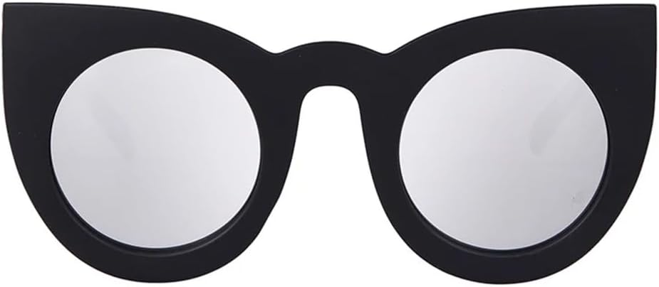 

Ретро большие круглые солнцезащитные очки «кошачий глаз» для женщин и мужчин, винтажные солнцезащитные очки-ракушки с защитой от УФ-излучения UV400 UJNHGQ, C2 Black Silver