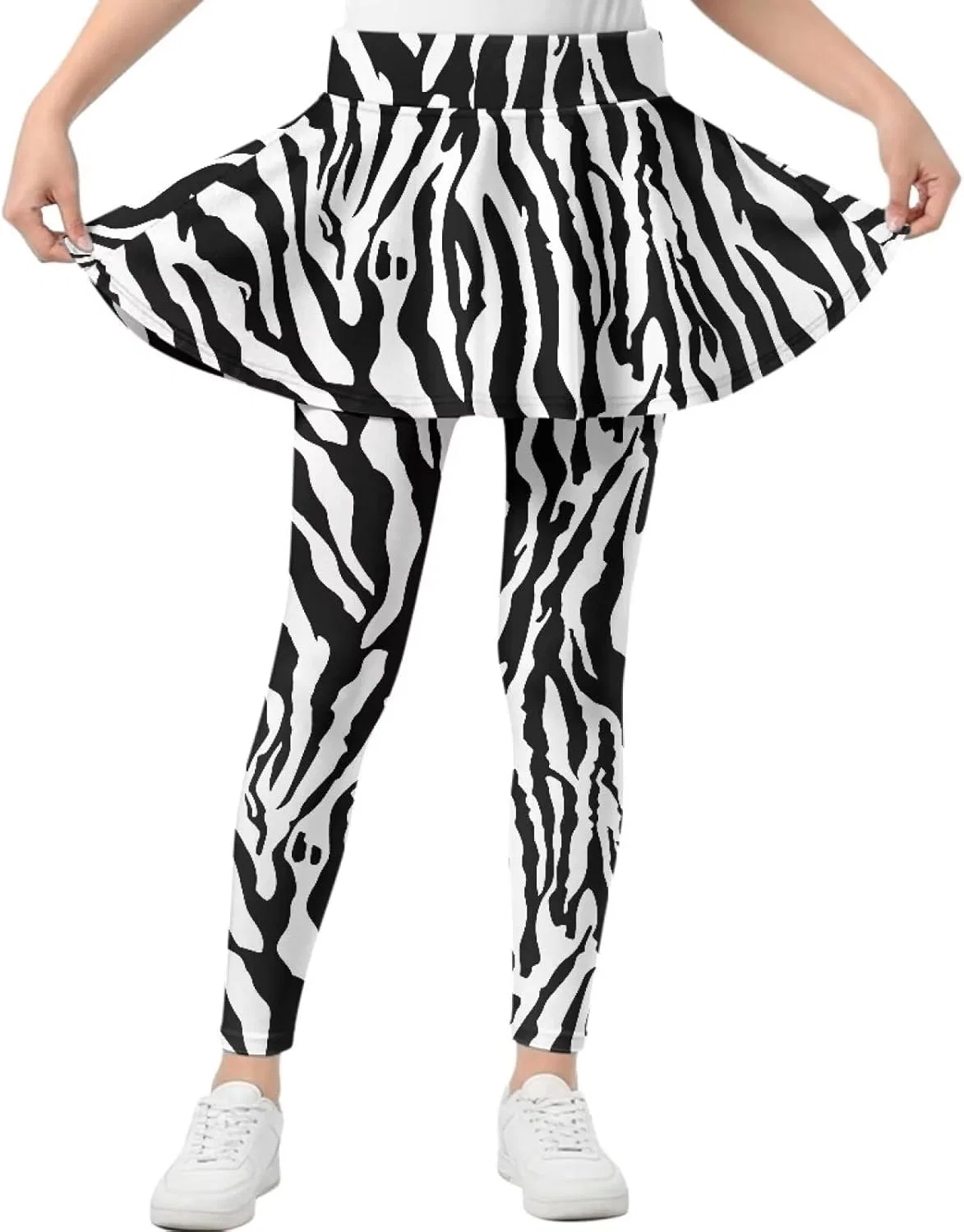 Леггинсы с юбкой 2-в-1 для девочек, Yatixapu, Zebra Print, 5-14 лет