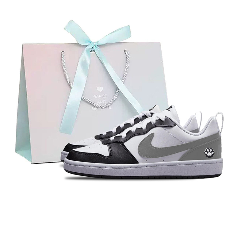 

Nike Court Borough Shadow Gray, скейтерские кеды Shopping Bag с противоскользящей и устойчивой к истиранию подошвой черно-серые детские