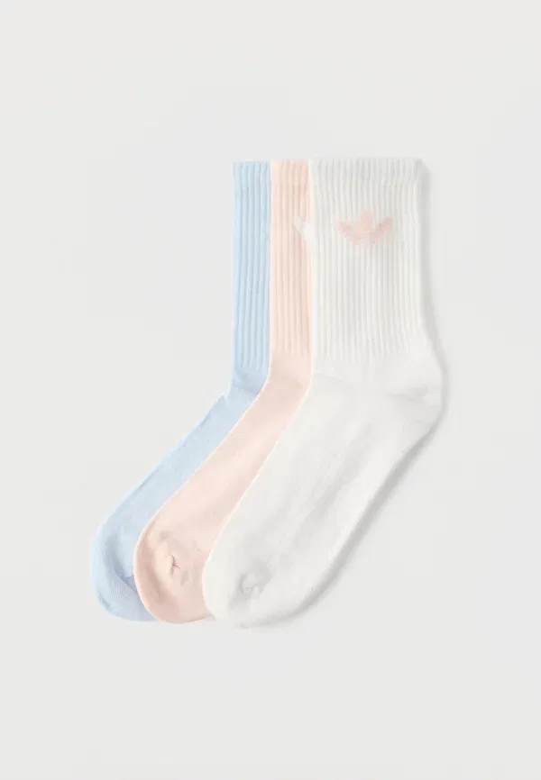 Носки Adidas Originals 3 pack, белый/кристально-голубой/песочный розовый