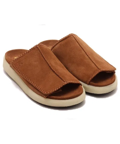 Мужские замшевые сандалии Clarks OverleighSlide коричневые