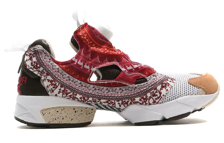 

Кроссовки Instapump Fury Running унисекс с низким верхом серо-красные Reebok