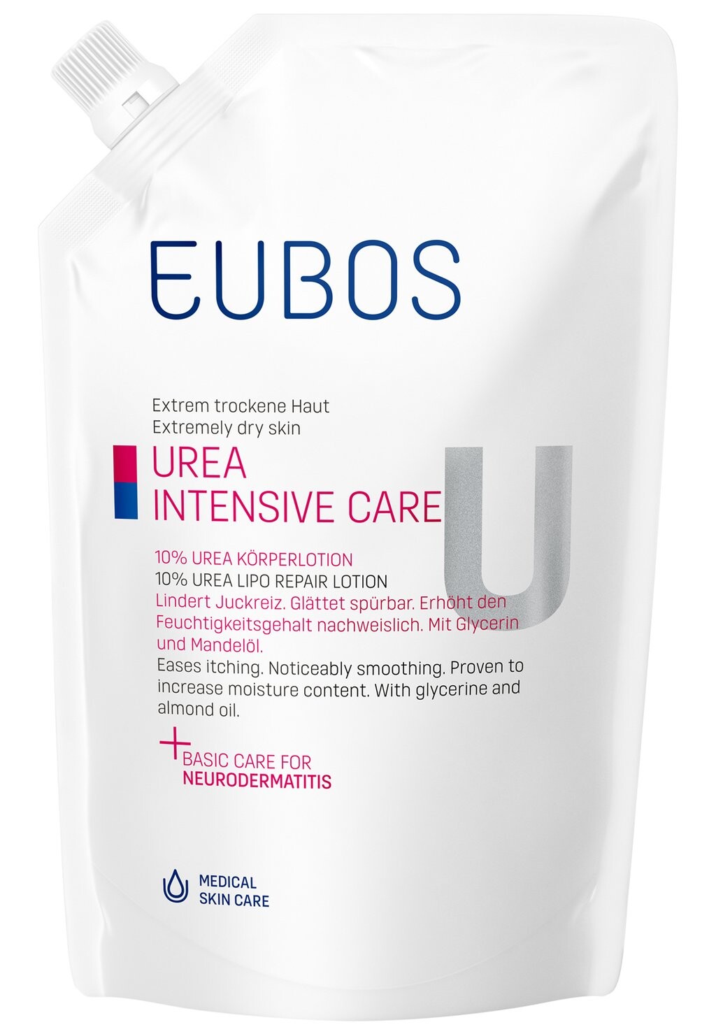 

Пилинг для тела UREA INTENSIVE CARE 10% UREA KÖRPERLOTION, NACHFÜLLBEUTEL EUBOS, цвет weiß