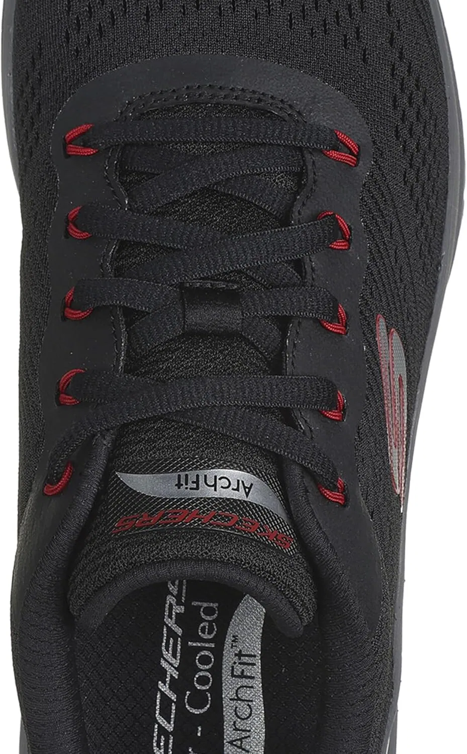 Мужские кроссовки Skechers Arch Fit 2.0 SKECHERS Sport, Black Mesh Synthetic Red Trim — фото 2