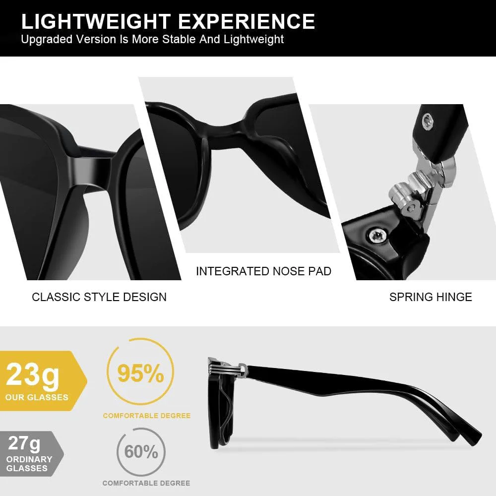 

Женские модные солнцезащитные очки LVTFCO, большие, в стиле ретро, ​​для активного отдыха, вождения, спорта, винтажные, с защитой от УФ-излучения UV400, C1 Black Gray